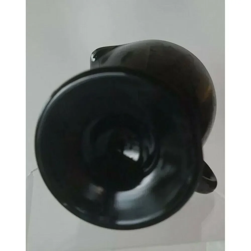 Vintage Rare Black Milk Glass Creamer Pitcher w/ silver trim 3.5